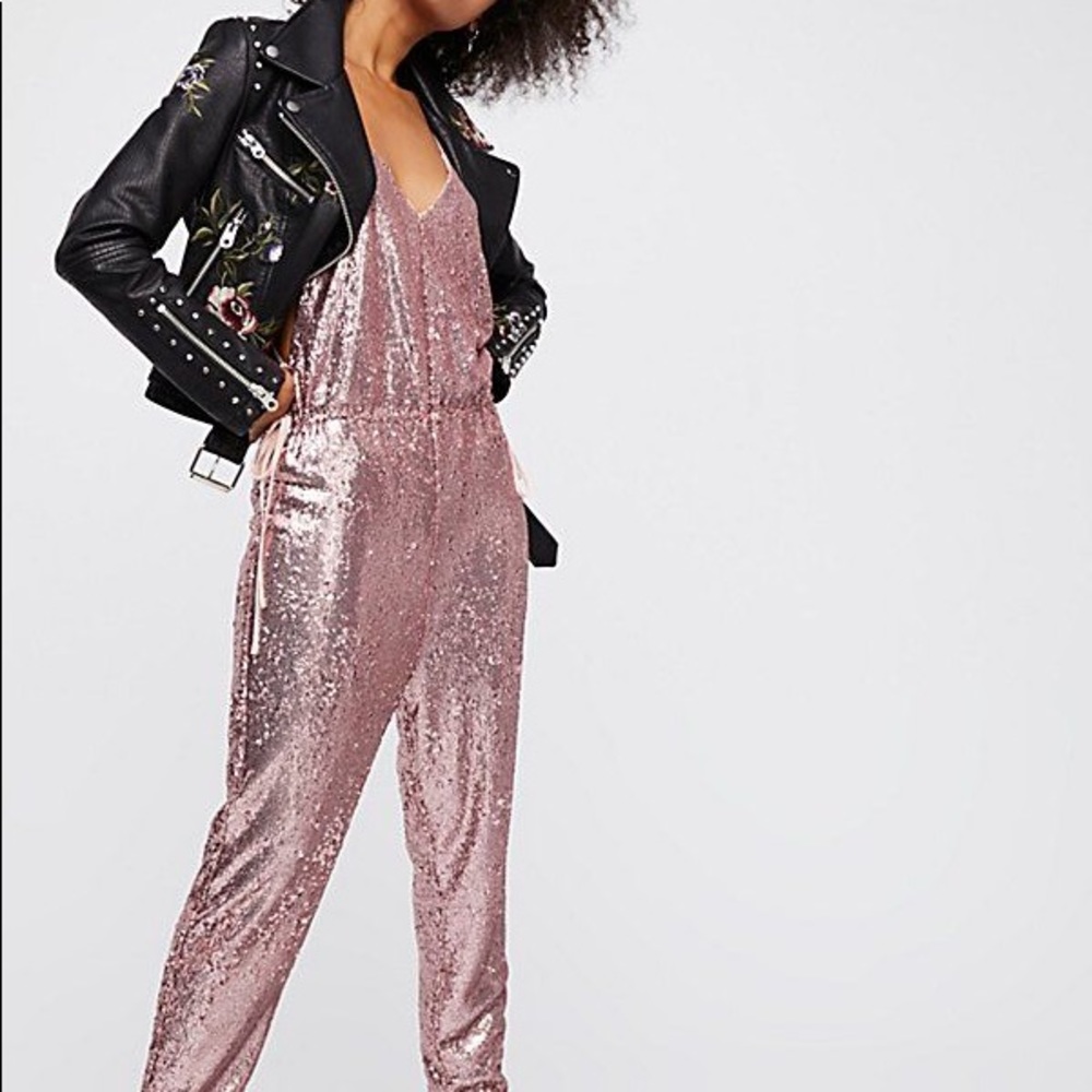 Free people sequin jumpsuit
